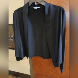 CALVIN KLEIN black long sleeve short open front jacket